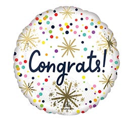 17" Congrats Confetti Sparkles Balloon