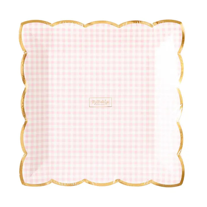 Pink Gingham Plate