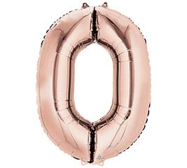 Rose Gold 34" Number Zero Balloon