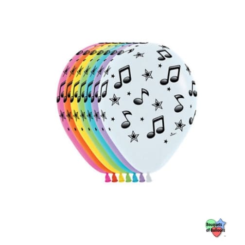 11" Assorted Music Note Print