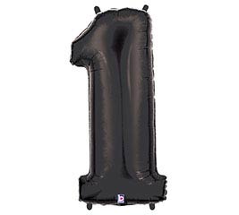40" Black Number One Balloon