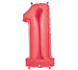 34" Red Number One Balloon