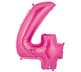 34" Pink Number Four Balloon