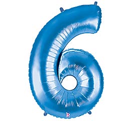34" Sapphire Number Six Balloon