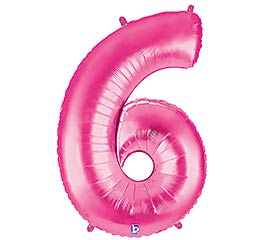 34" Pink Number Six Balloon