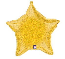 Holographic Gold Star 21" Balloon