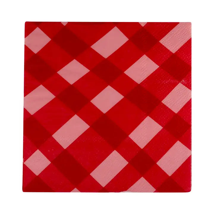 Red and Pink Plaid Napkins