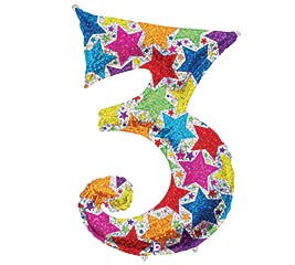 Star's 40" Number Three Balloon