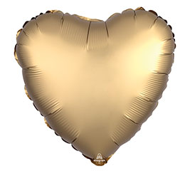 17" Gold Satin Heart Balloon