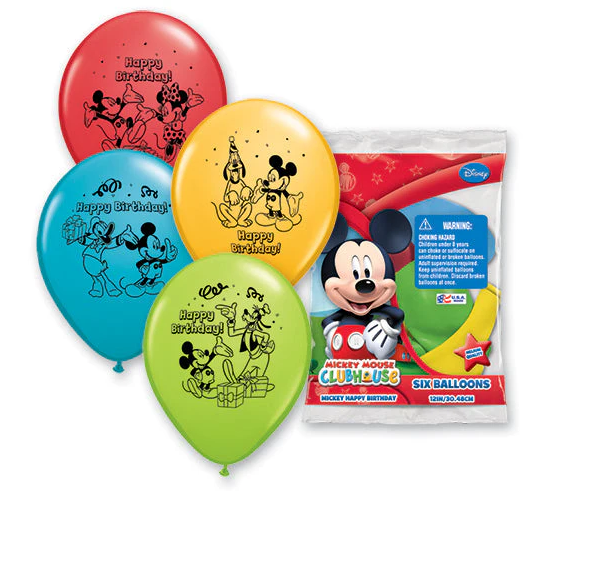 Mickey Mouse Latex Balloons - 6 pk.