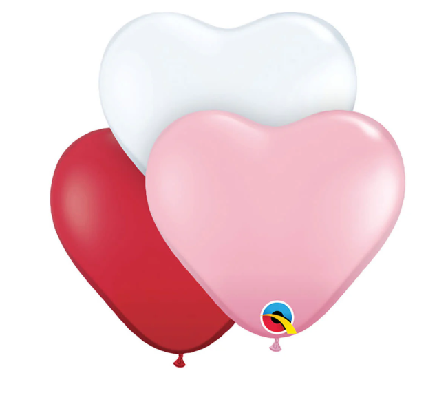 Heart Latex Balloons - 6pk.