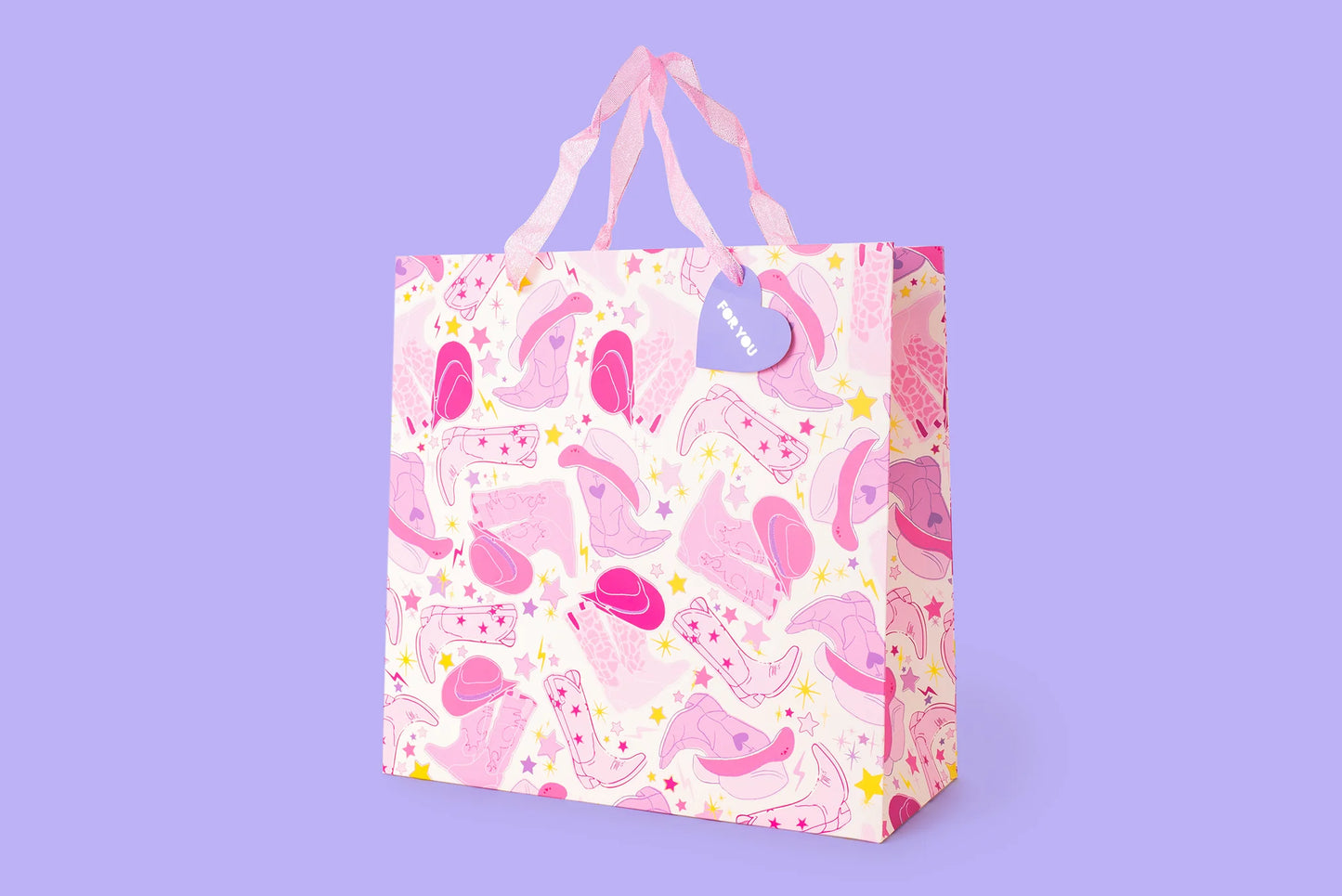 Cowgirl Pink Gift Bag- Large