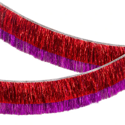 Red & Pink Tinsel Garland
