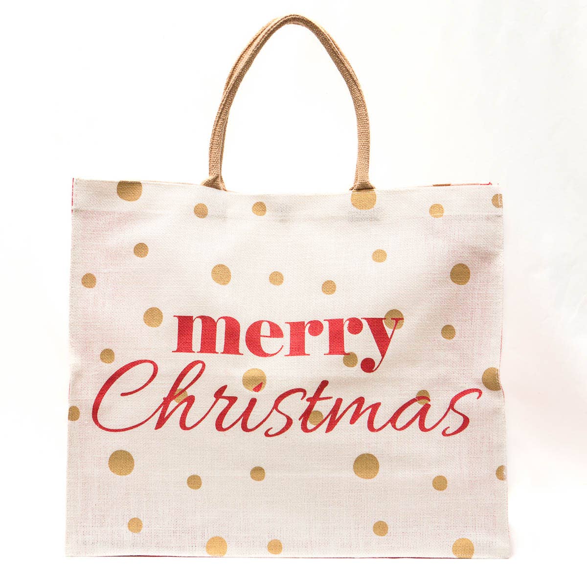 Merry Christmas Polka Dot Tote