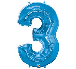 40" Sapphire Number Three Balloon