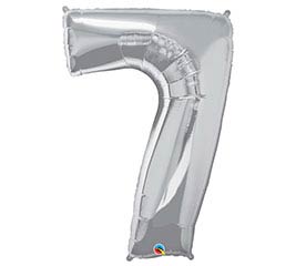 34'' Number Seven Silver Balloon