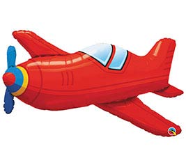 36'' Red Vintage Airplane Balloon