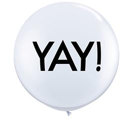 3ft YAY White Balloon