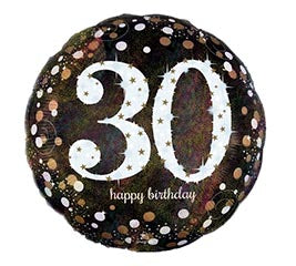 18" Happy Birthday 30 Sparkling Balloon