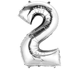 34'' Number Two Silver Balloon