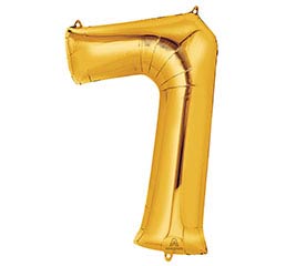 34'' Number Seven Gold Balloon