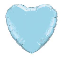 18'' Pearl Light Blue Heart Balloon