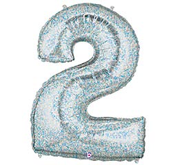 40" #2 Holographic Silver Balloon