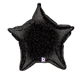 21" Black Holographic Star Balloon