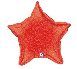 21"Red Holographic Star Balloon