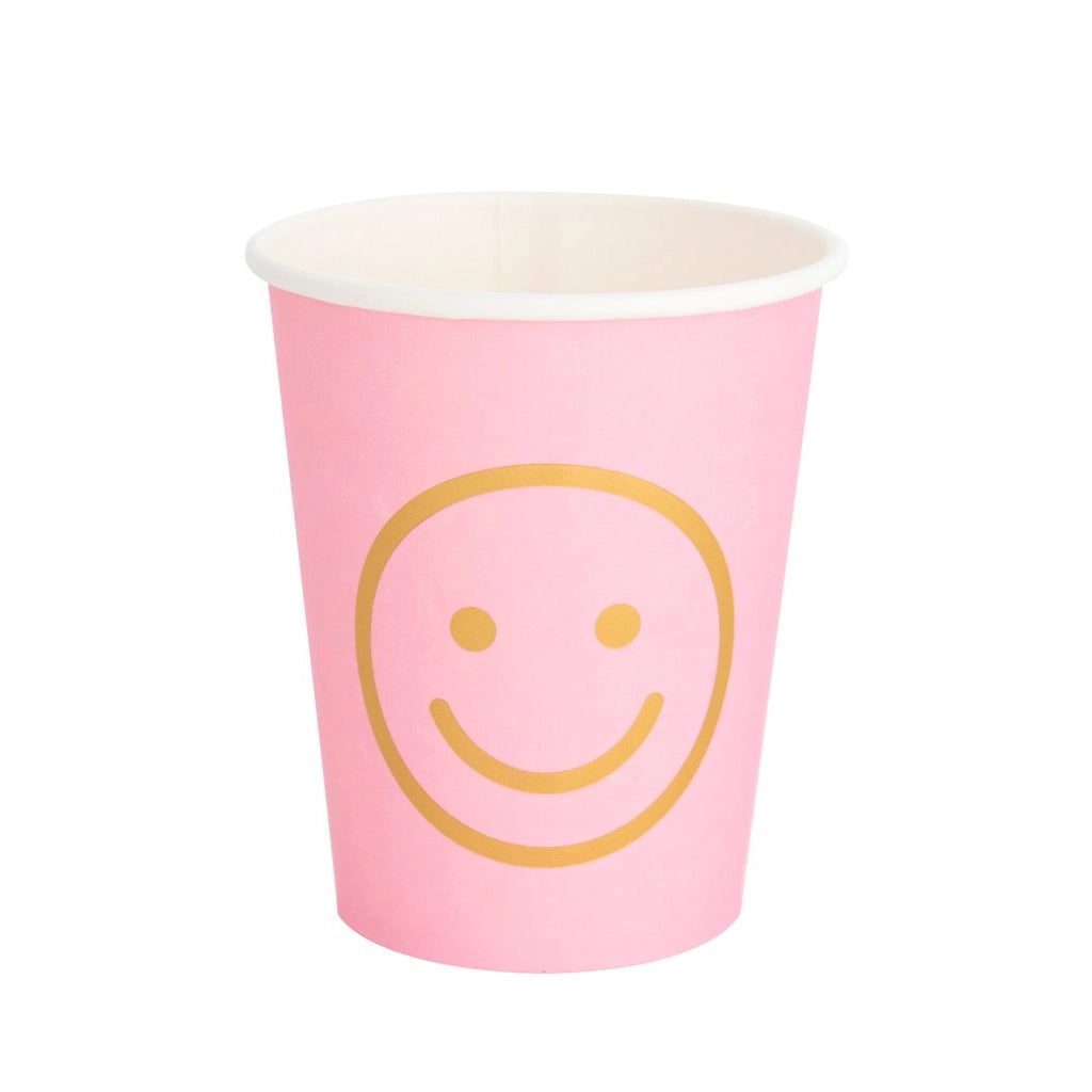 Blush Smiley Face Cups 8ct