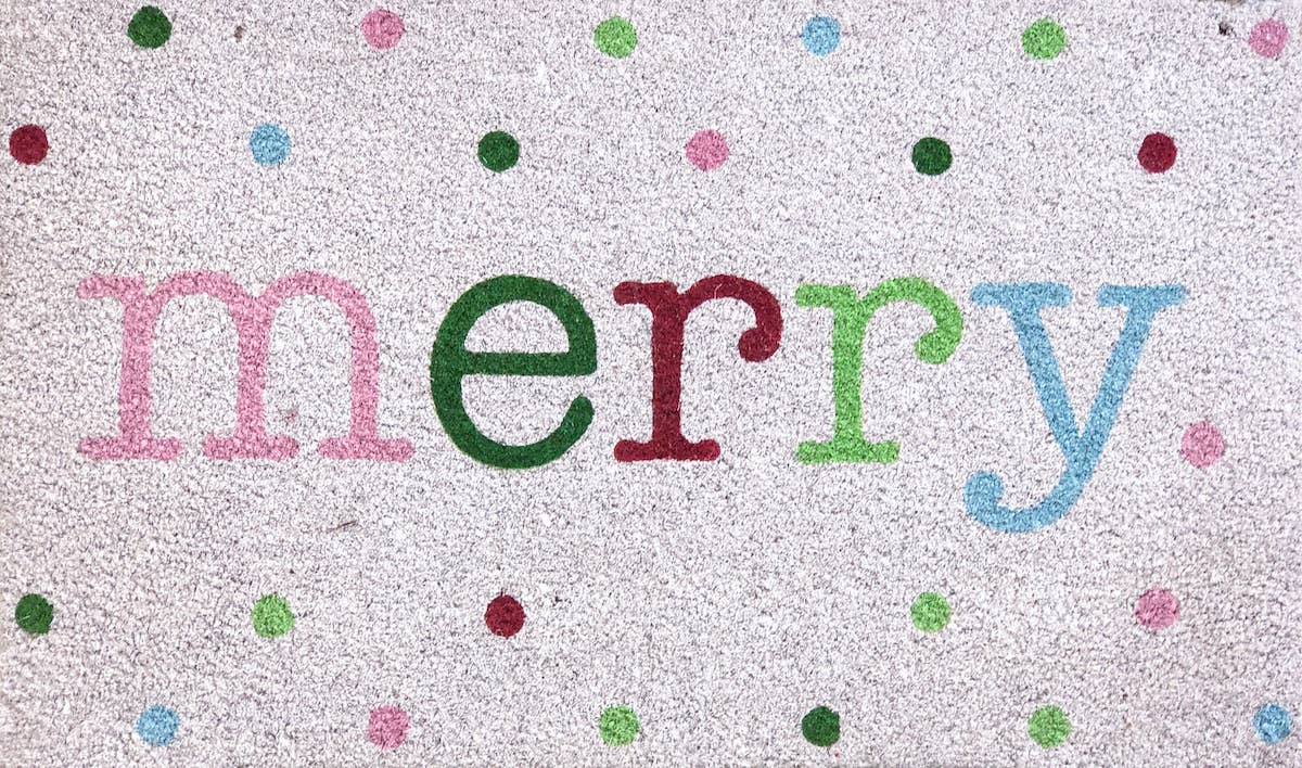Merry Polka Dot Coir Doormat