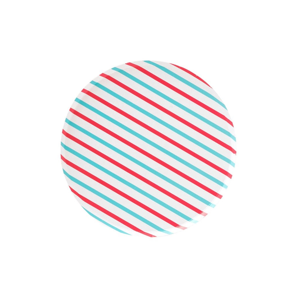 Cherry & Sky Stripes Large Plates