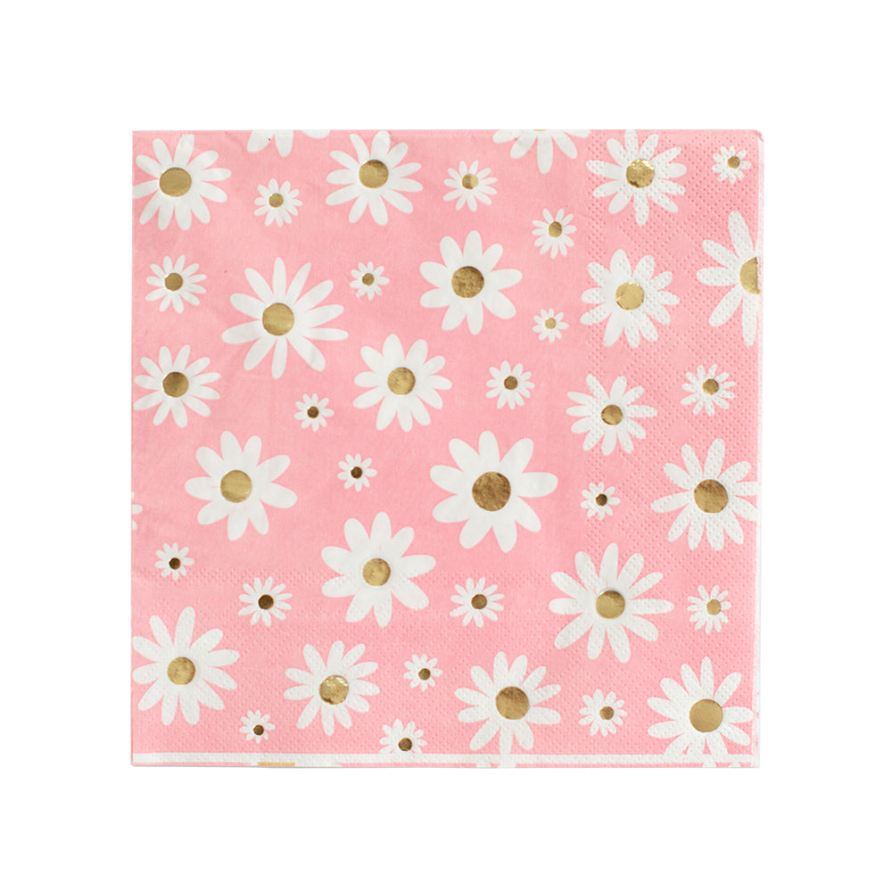 Peace and Love Large Daisy Napkins- 16 pk