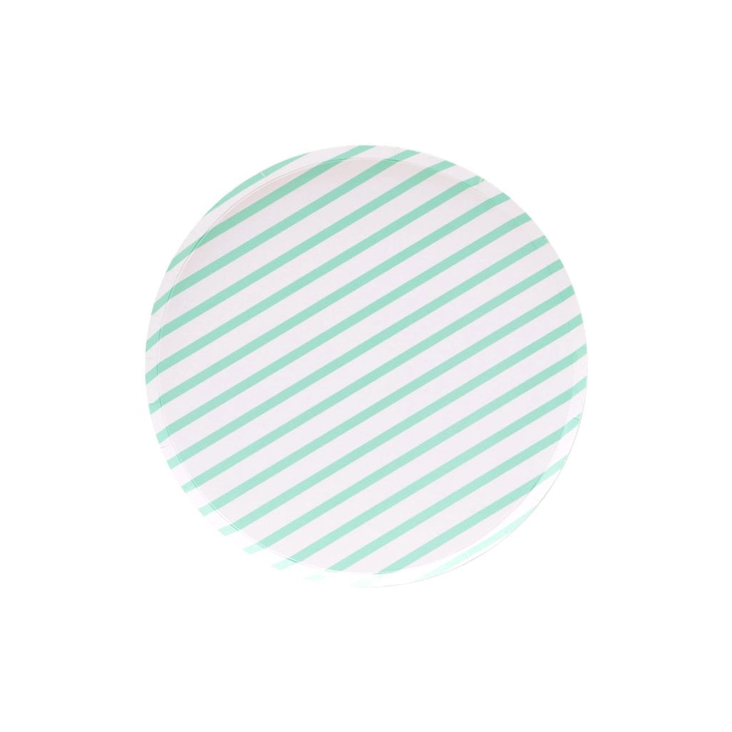 Mint Stripes Large Plates