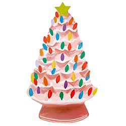 Christmas Pink Tree Table Accents