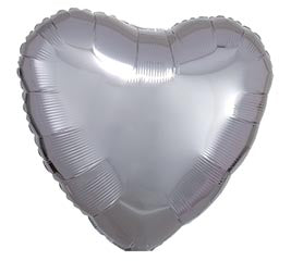 17" Silver Heart Balloon