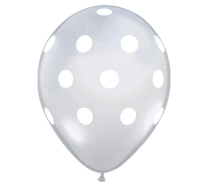 11" Clear Polka Dot Balloon