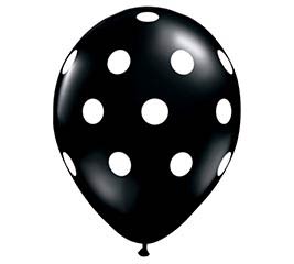 11" Polka Dot Black Balloon