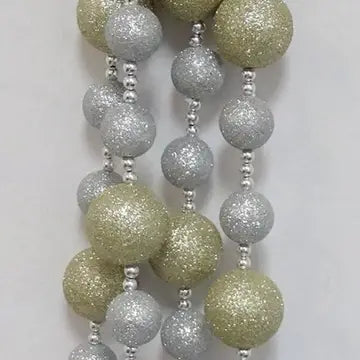 Glitter Ball Garland 6' Champagne