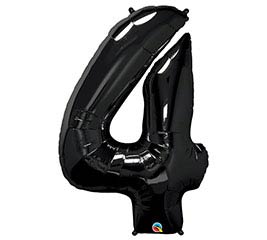 34" Black Number Four Balloon