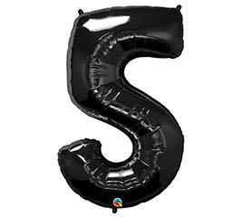 34" Black Number Five Balloon