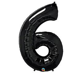 Black 34" Number Six Balloon