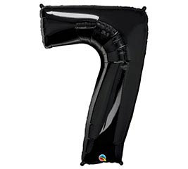 34"Black Number Seven Balloon