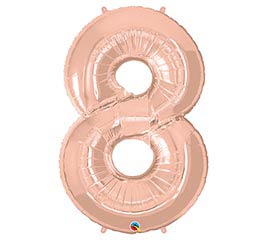 34" Rose Gold Number Eight Balloon