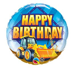 18" Happy Birthday Construction Balloon