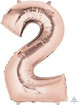 34'' Number Two Rose Gold Balloon