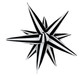 40" Black&White Stripe Starburst