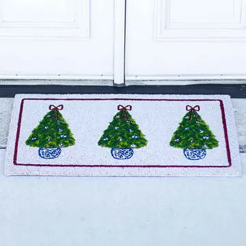 Trio Christmas Tree Door Mat