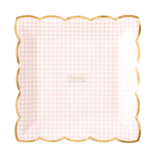 Pink Gingham Plate