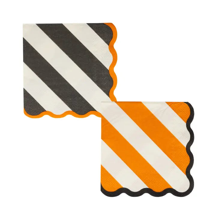 Orange and Black Striped Napkins